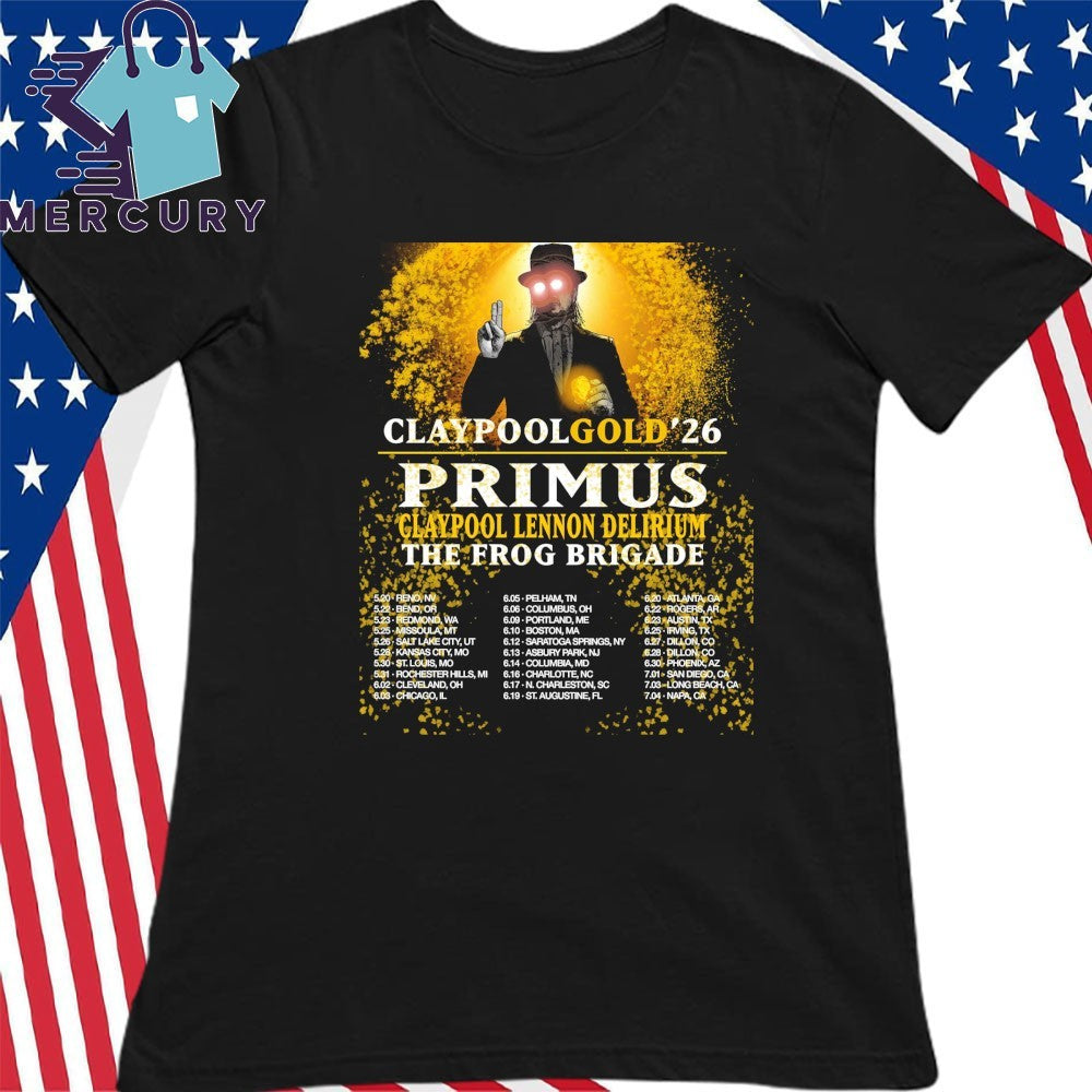 Primus Claypool Lennon Delirium The Frog Brigade Claypool Gold 2026 Shirt