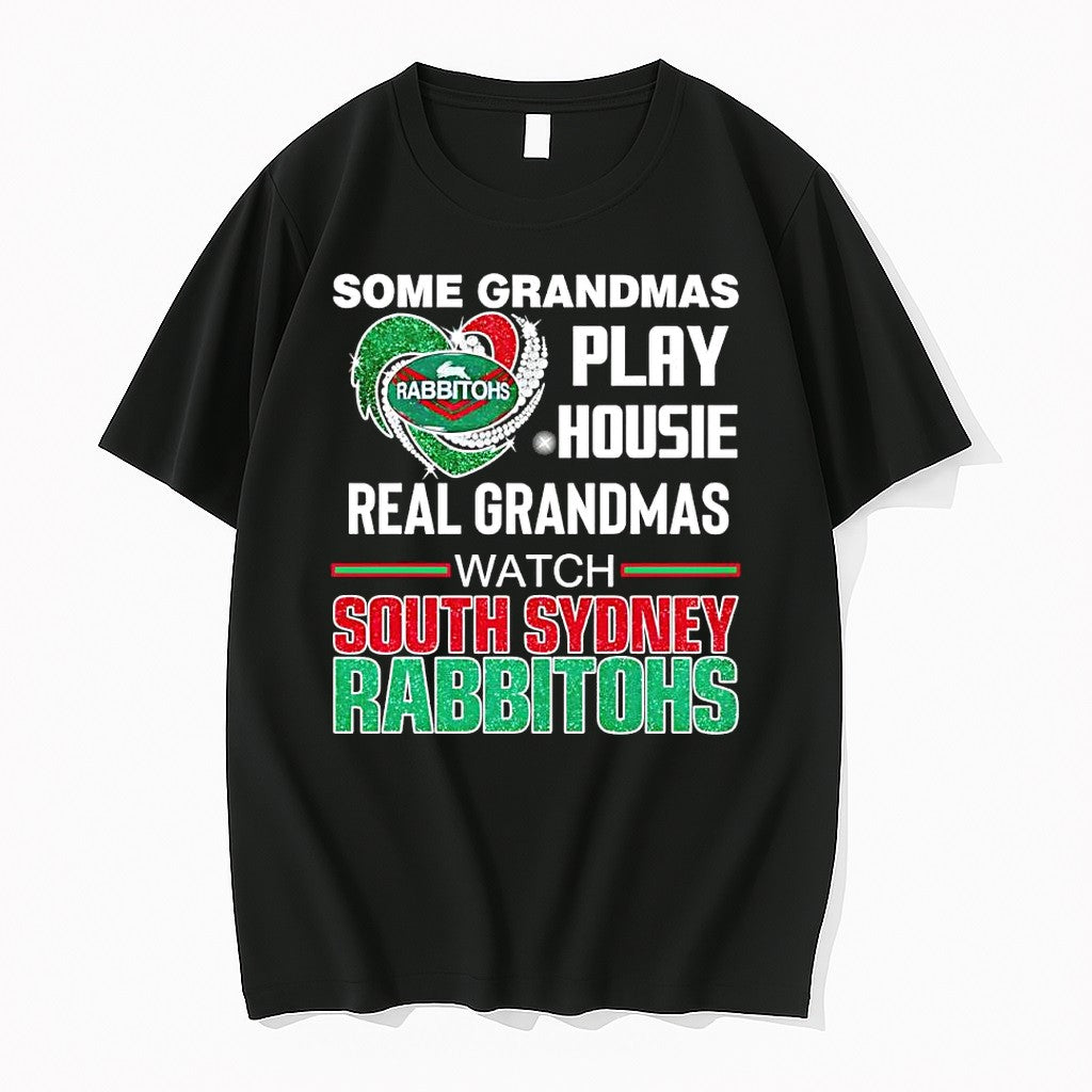Official Real Grandmas Watch South Sydney Rabbitohs Glitter Heart T Shirts Jpg