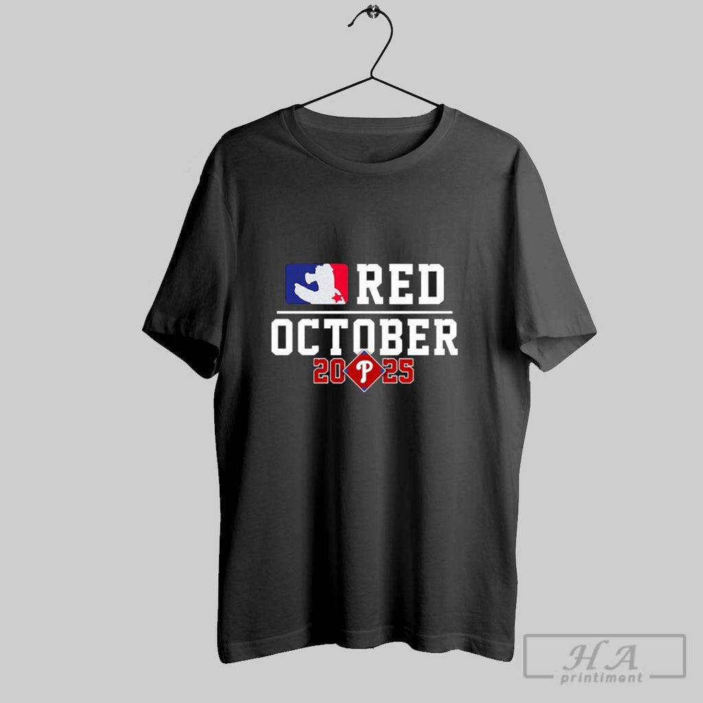 Official Red October 2025 Phillies Mlb Logo Parody