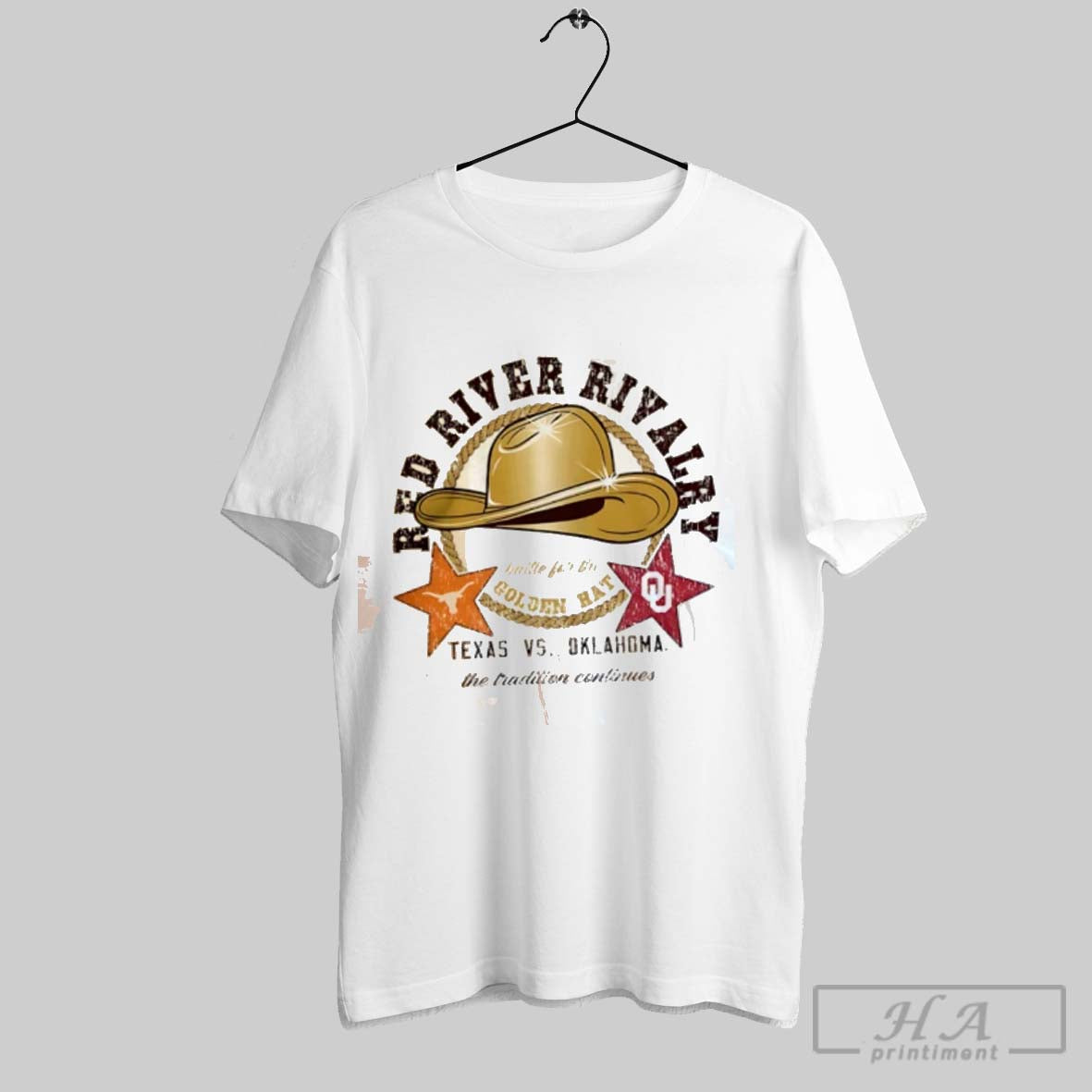 Official Red River Rivalry 2025 Texas Longhorns Vs Oklahoma Sooners Golden Hat