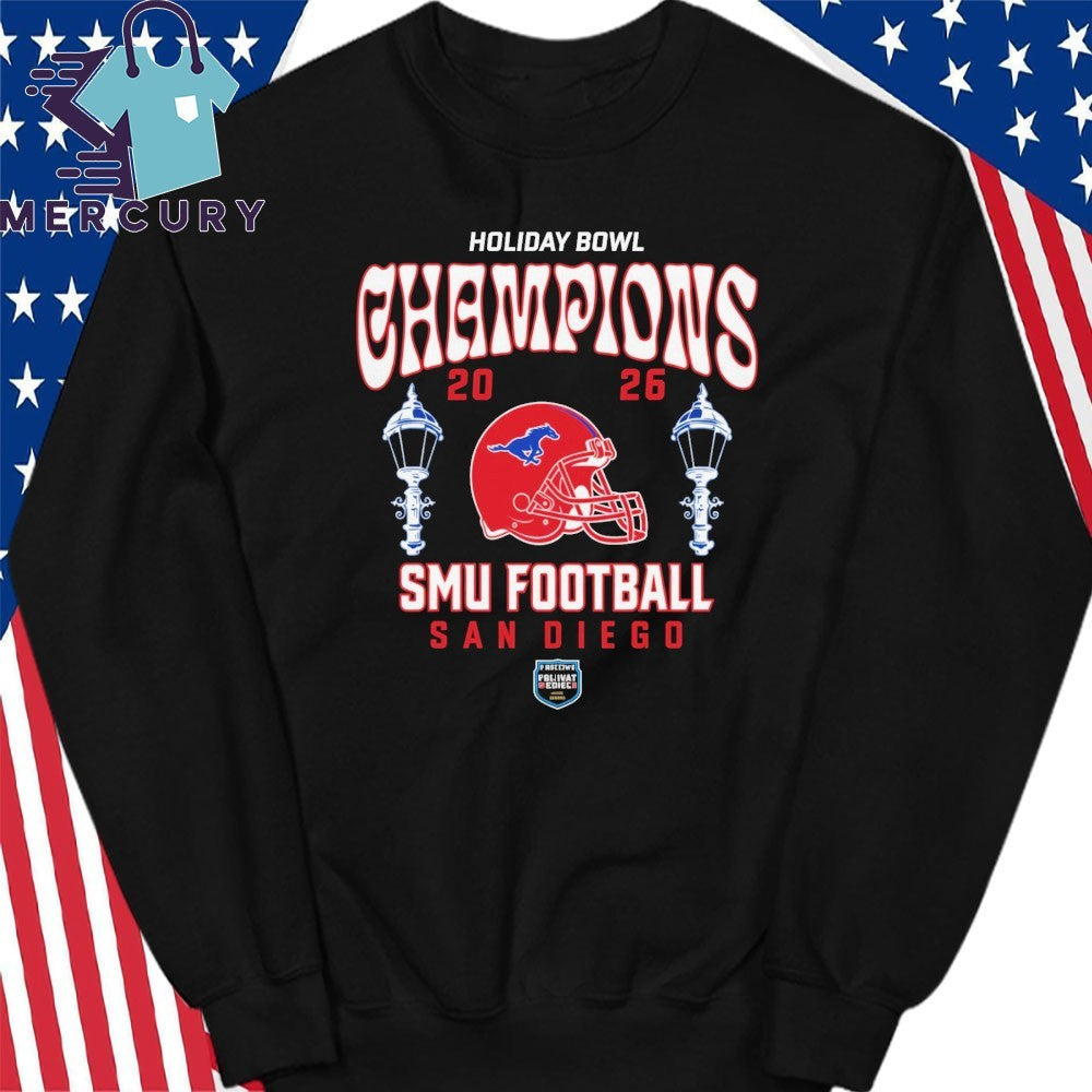 SMU Football 2026 Holiday Bowl Champs Helmet Shirt