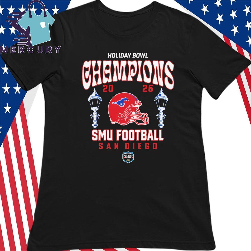 SMU Football 2026 Holiday Bowl Champs Helmet Shirt
