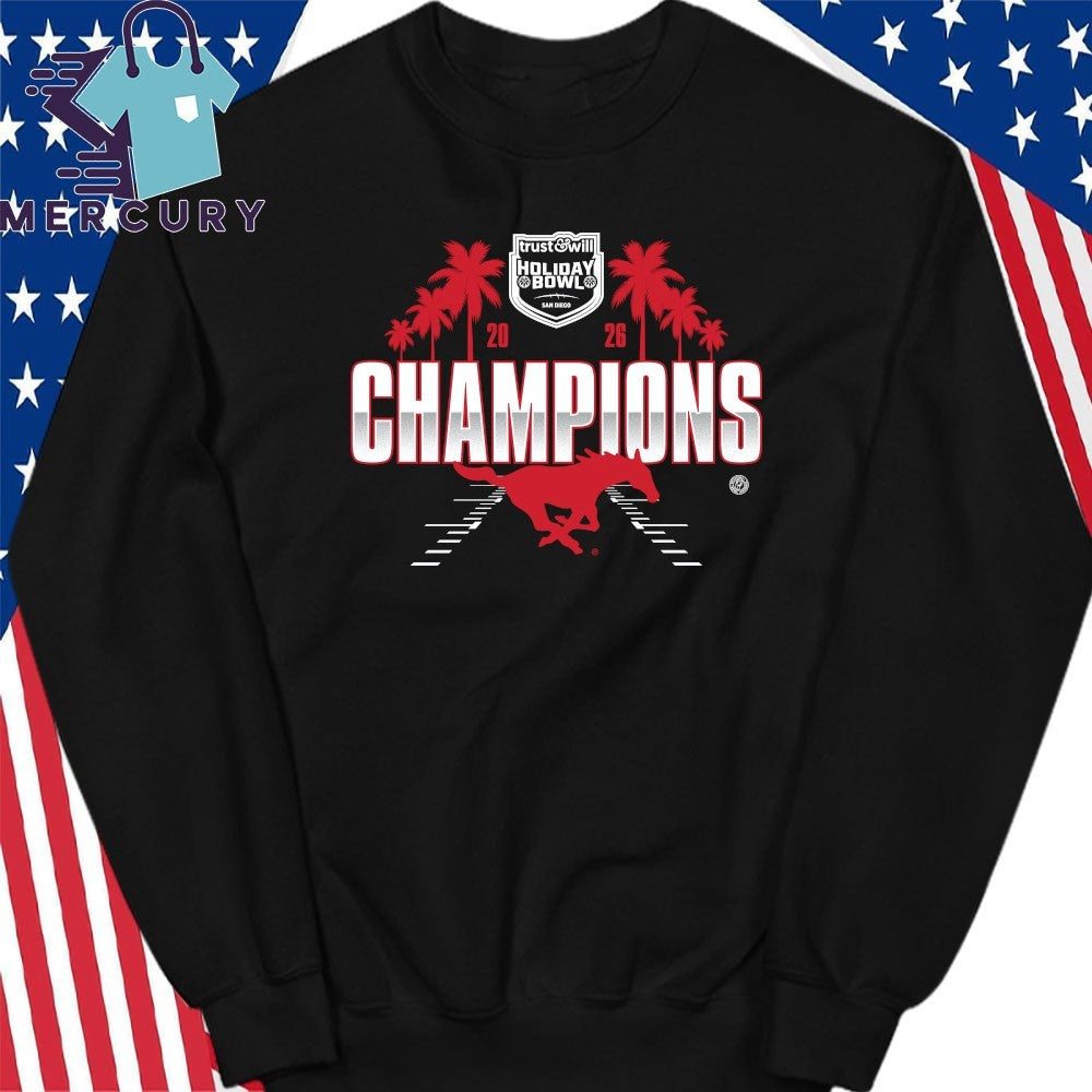 SMU Mustang Football 2026 Holiday Bowl Champions Shirt