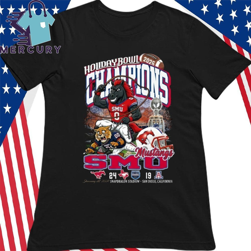 SMU Mustangs Football 2026 Holiday Bowl Champions Mascot Vintage Shirt