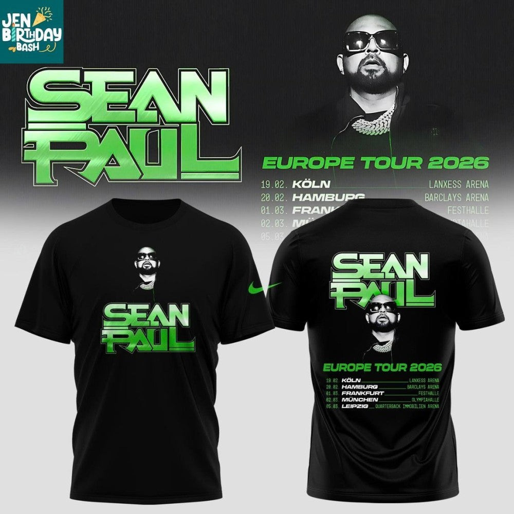 Sean Paul Germany Europe Tour 2026 Shirt