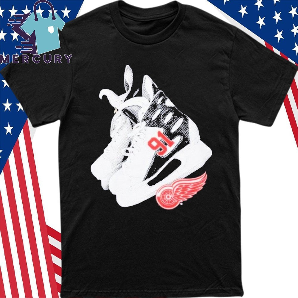 Sergei Fedorov’s No. 91 Detroit Red Wings Skate Shirt