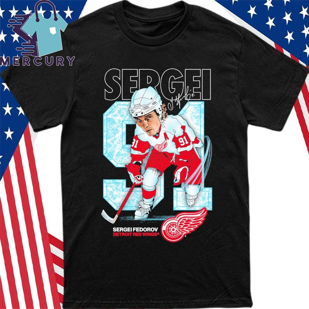 Sergei Fedorov’s No. 91 Detroit Red Wings Shirt