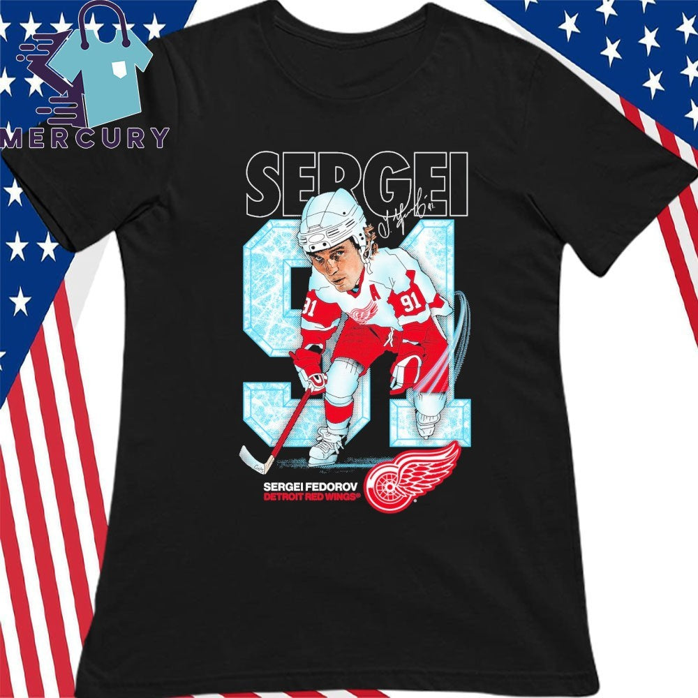 Sergei Fedorov’s No. 91 Detroit Red Wings Shirt