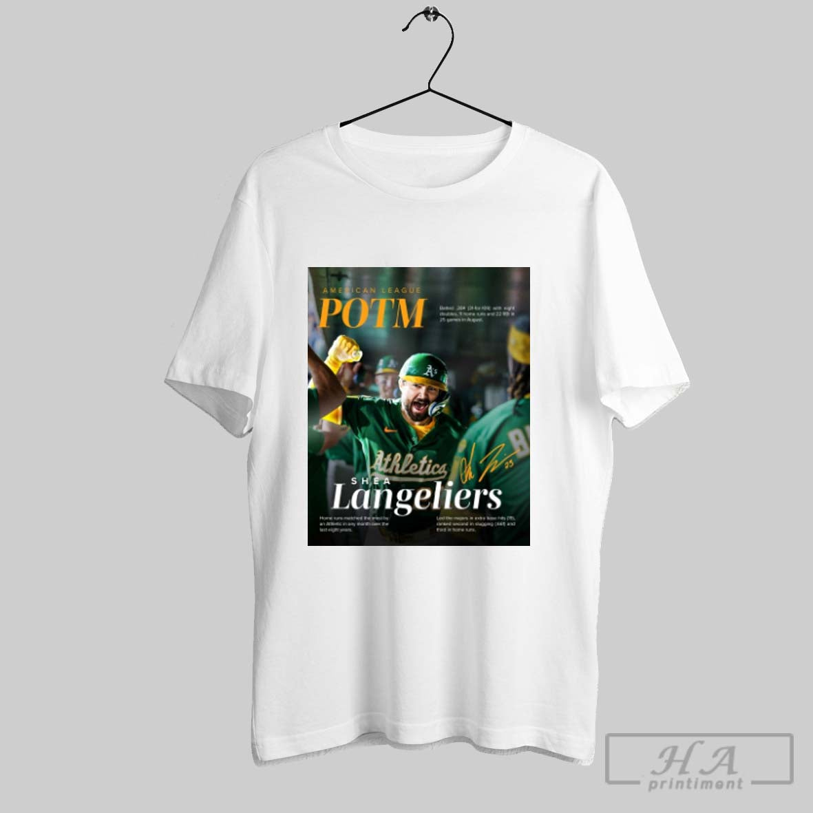 Official Shea Langeliers Oakland Athletics American League Player Of The Month August 2025 Signature Poster