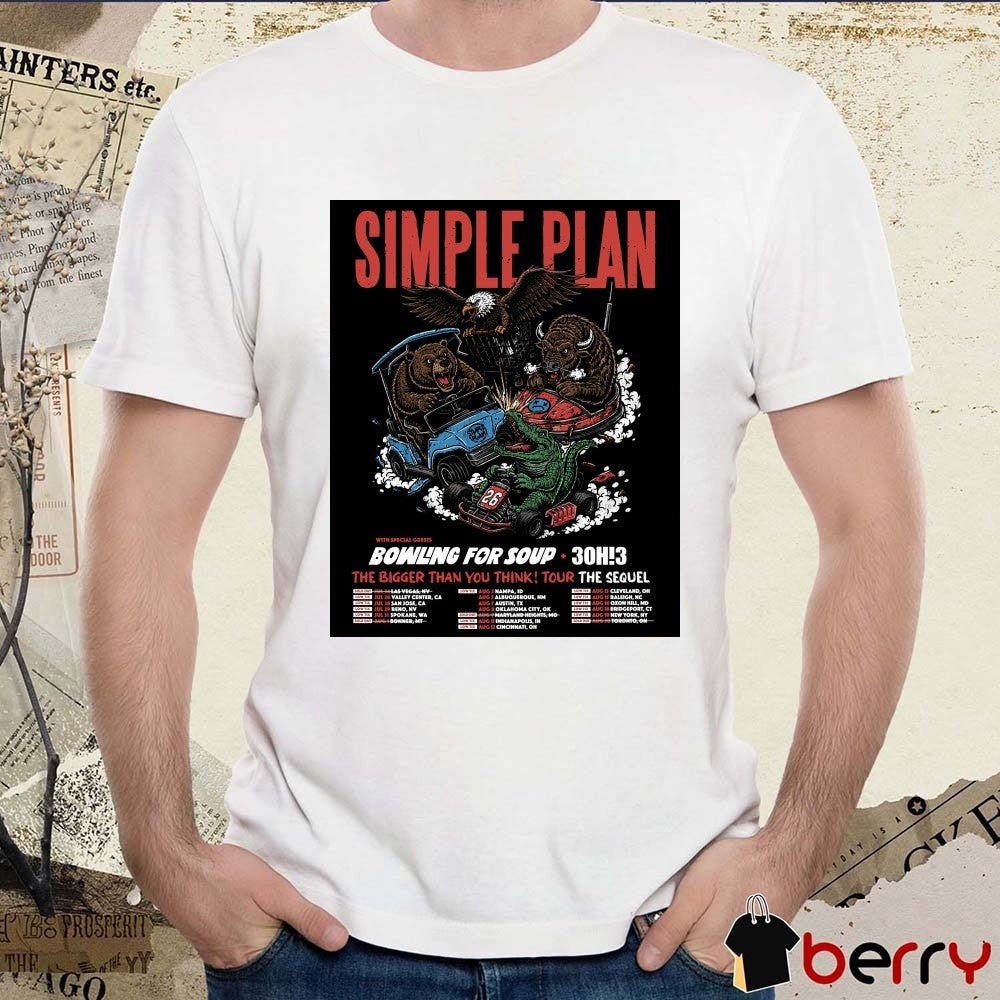 Simple Plan 2026 The Bigger Than You Think! Tour The Sequel Artwork Poster t-shirt