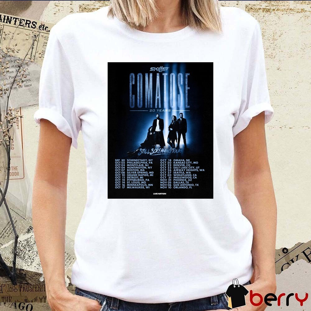 Skillet Comatose 20 Years, Still Screaming Tour United States September 30 – November 10, 2026 Poster t-shirt