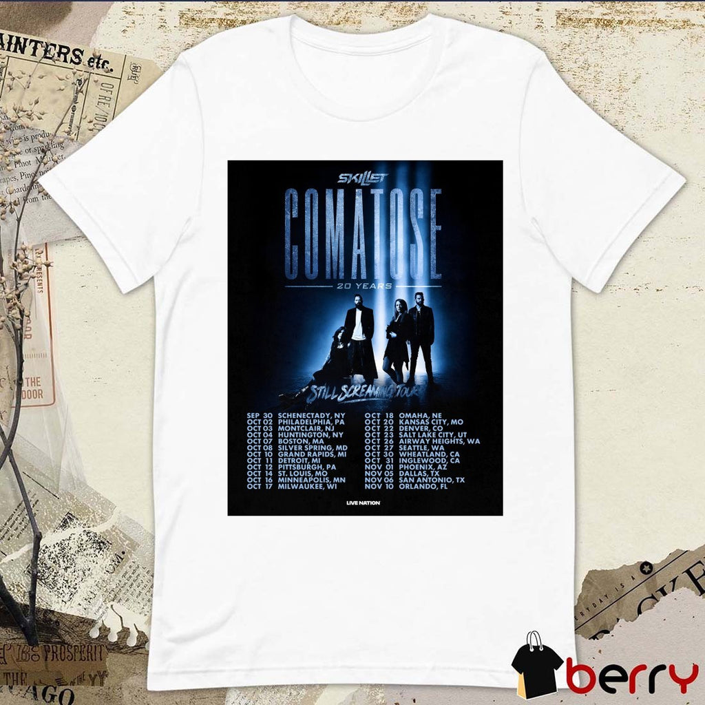 Skillet Comatose 20 Years, Still Screaming Tour United States September 30 – November 10, 2026 Poster t-shirt