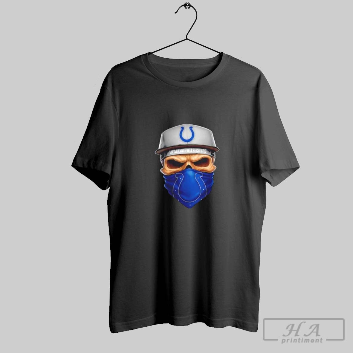 Official Skull Wearing A Face Scarf Indianapolis Colts Football