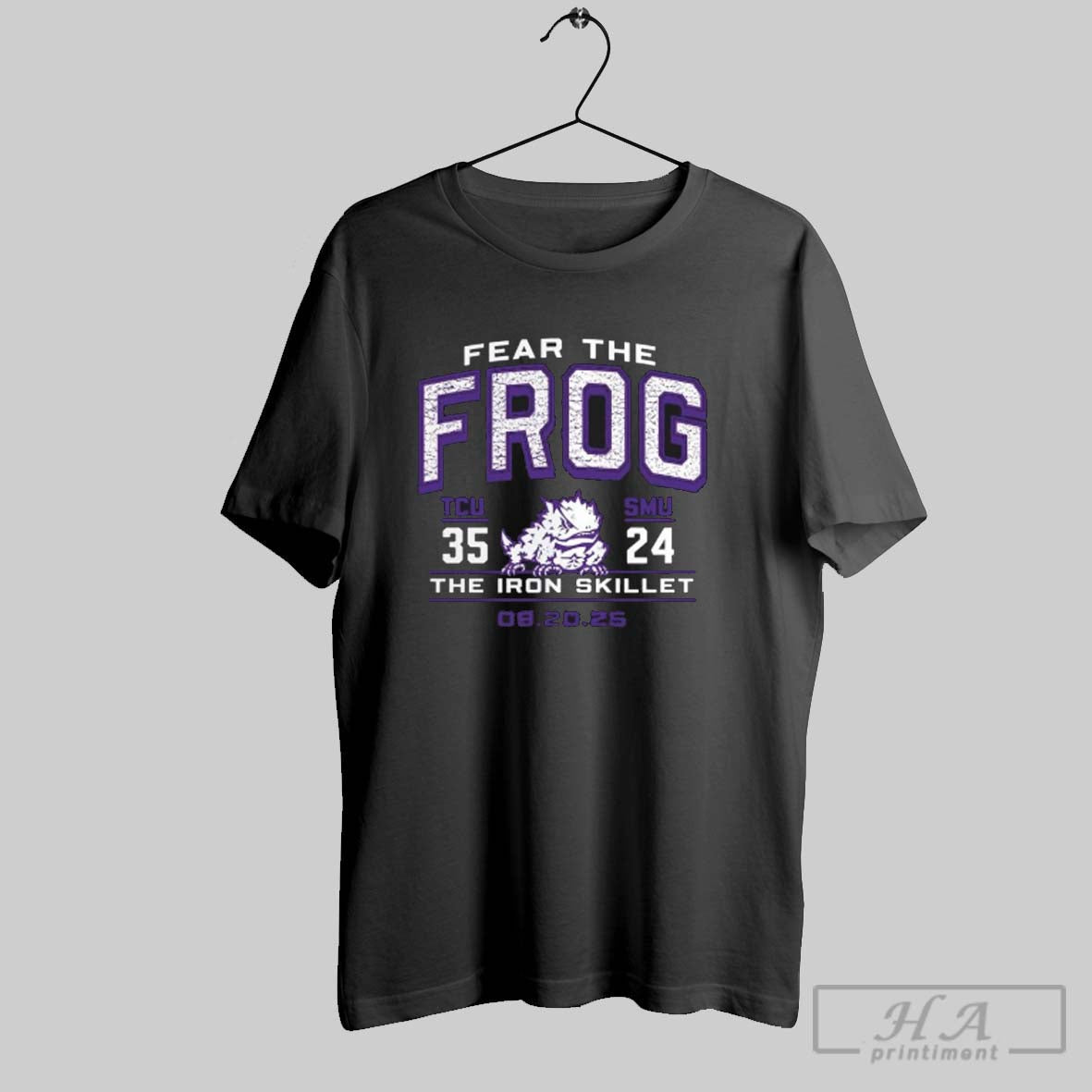 Official Tcu Horned Frogs Fear The Frog Tcu 35 24 Smu The Iron Skille Tee