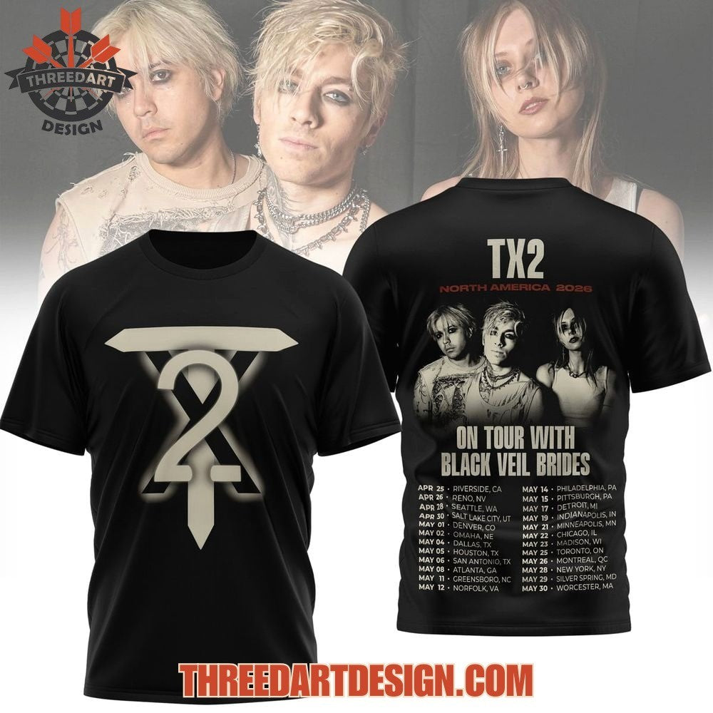 TX2 North America 2026 On Tour With Black Veil Brides Shirt