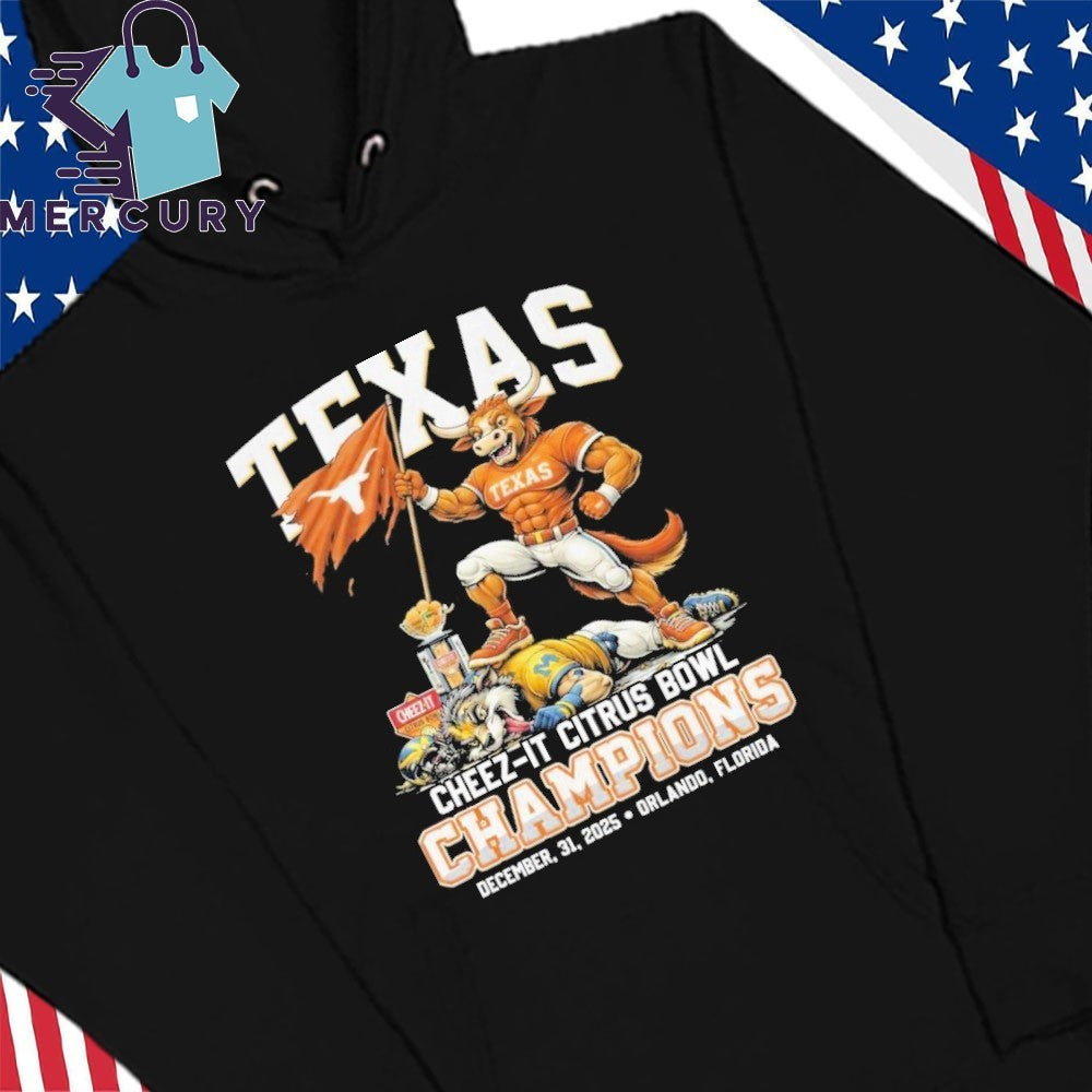 Texas Longhorns Cheez-It Citrus Bowl Champions December, 31, 2025 Mascot Shirt