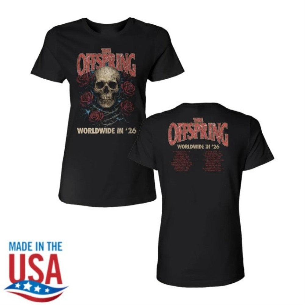 The Offspring Rose Skull 2026 Ladies Tour Shirt