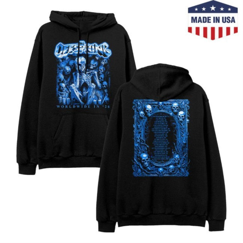 The Offspring Sitting Skeleton 2026 Tour Hoodie Shirt