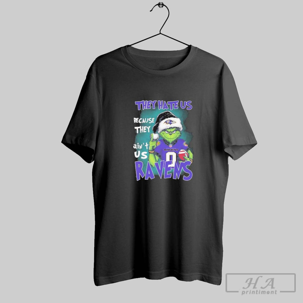 Official They Hate Us Cause They Aint Us Grinch Baltimore Ravens Christmas