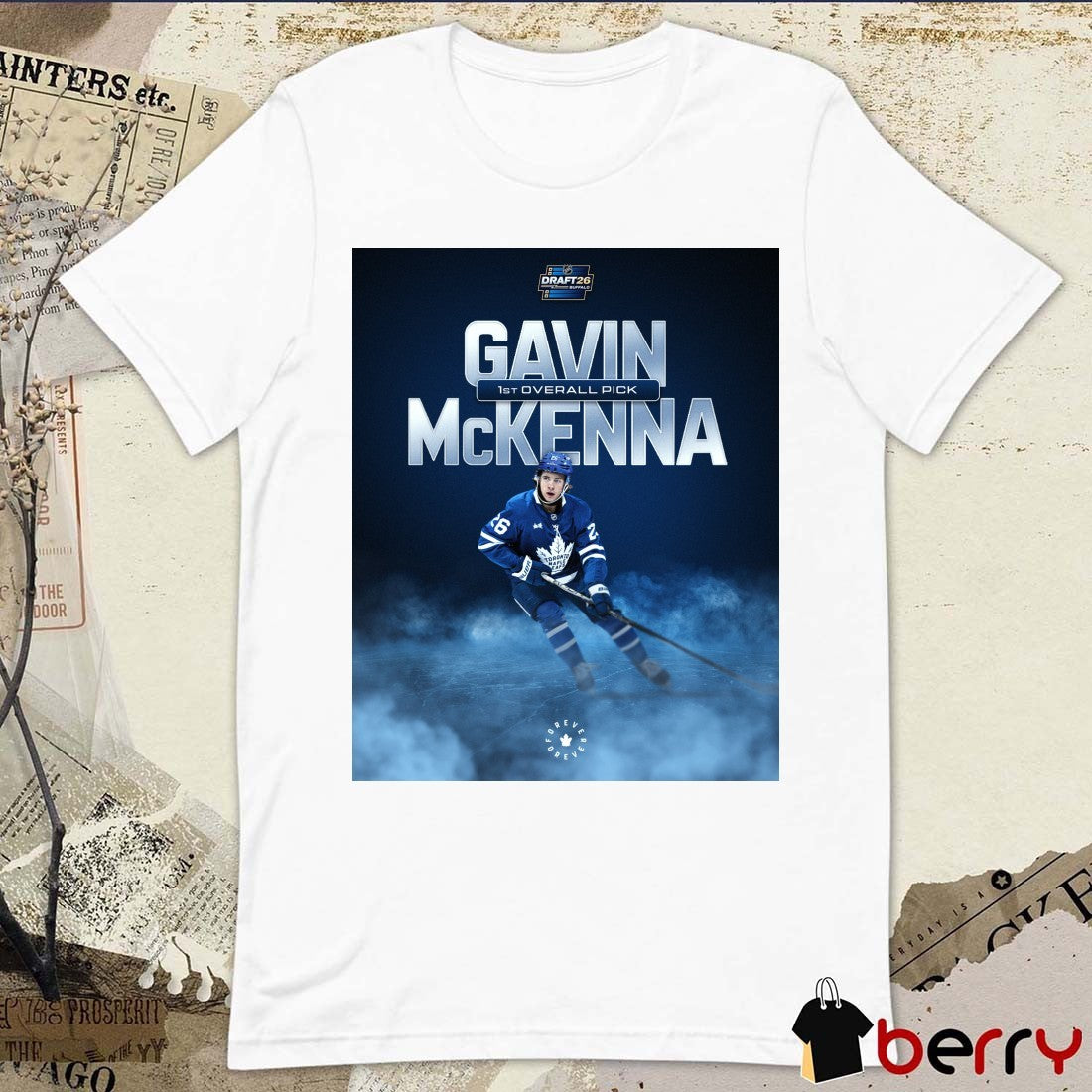 Toronto Maple Leafs Gavin Mckenna 1St Overall Pick NHL Draft 26 Poster t-shirt