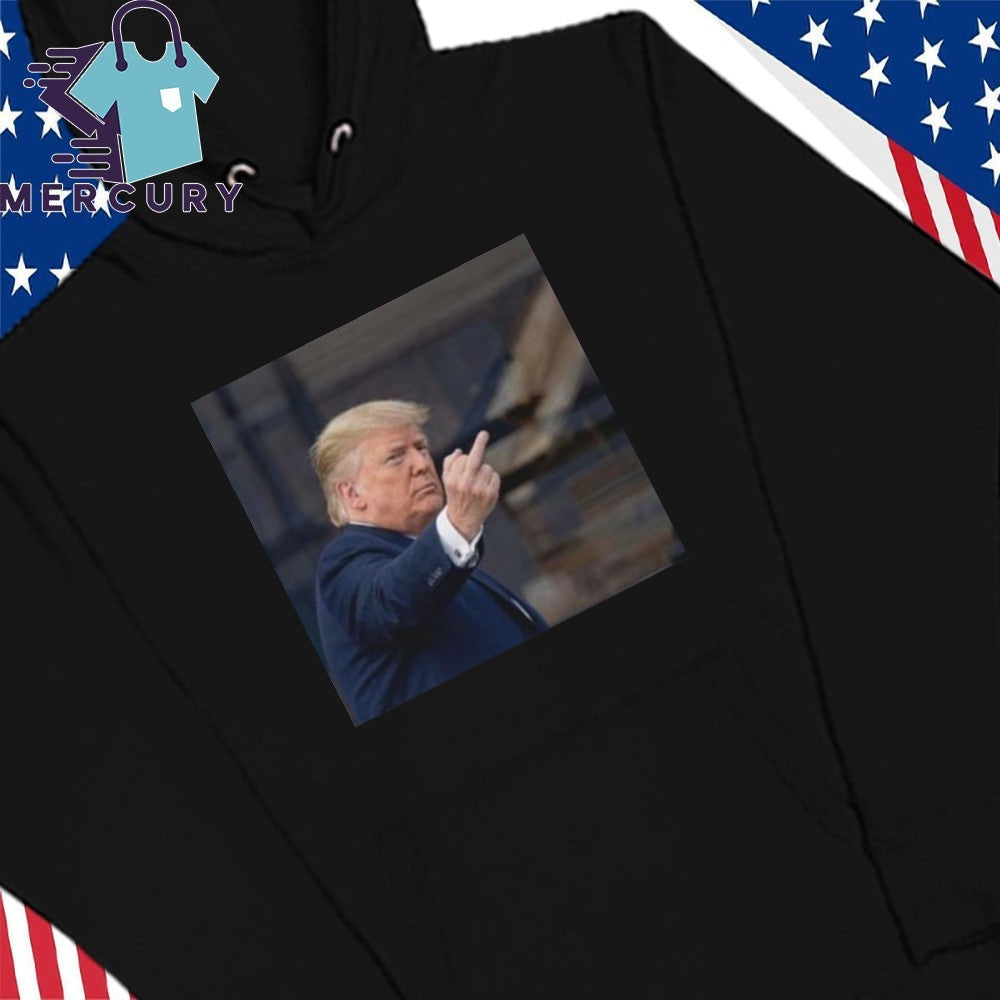 Trump Appears To Flip Off Protester In Detroit Shirt