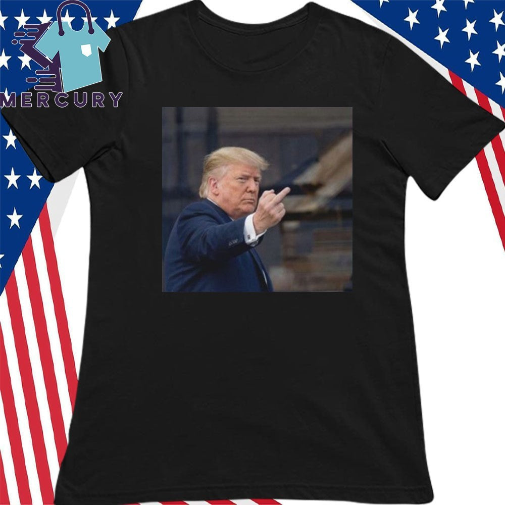 Trump Appears To Flip Off Protester In Detroit Shirt
