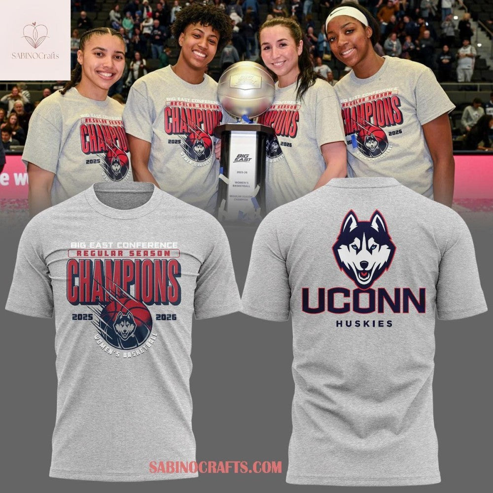 UConn Huskies Big East Conference Champions 2026 Two Sided Shirt