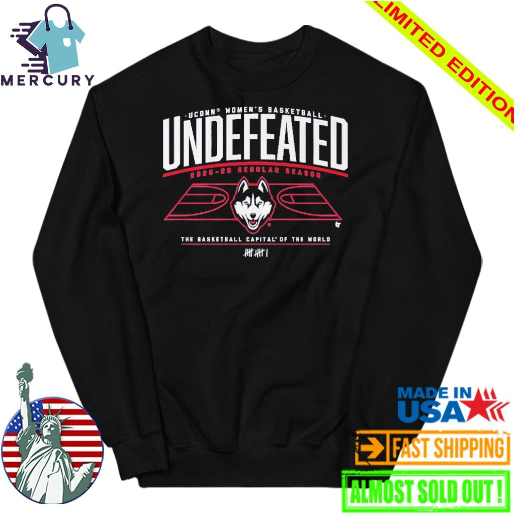 UConn Huskies Women’s Basketball Undefeated 2025-26 Regular Season Shirt
