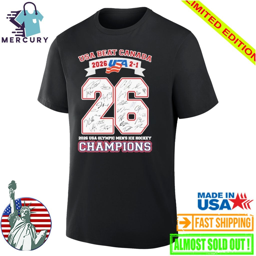 USA Beat Canada 2-1 2026 USA Olympic Mne’s ICE Hockey Champions Shirt’
