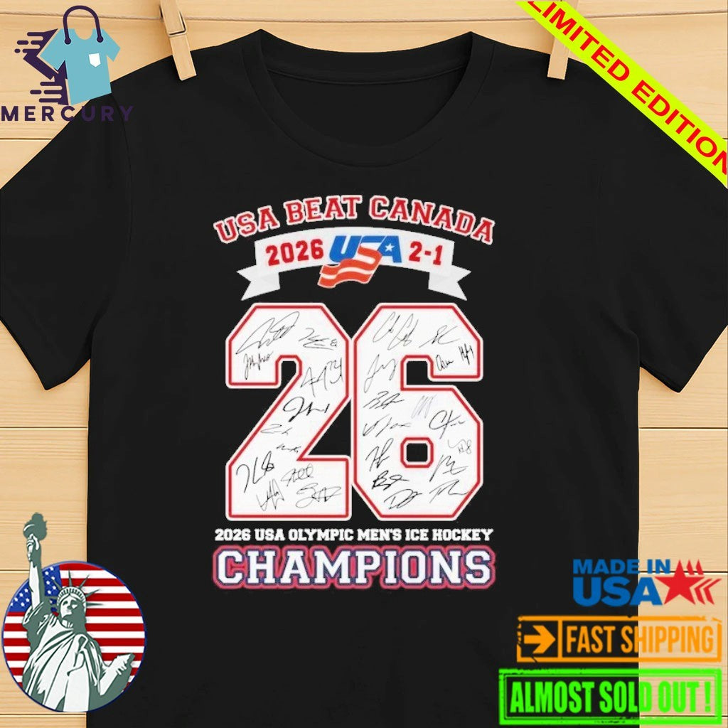 USA Beat Canada 2-1 2026 USA Olympic Mne’s ICE Hockey Champions Shirt’