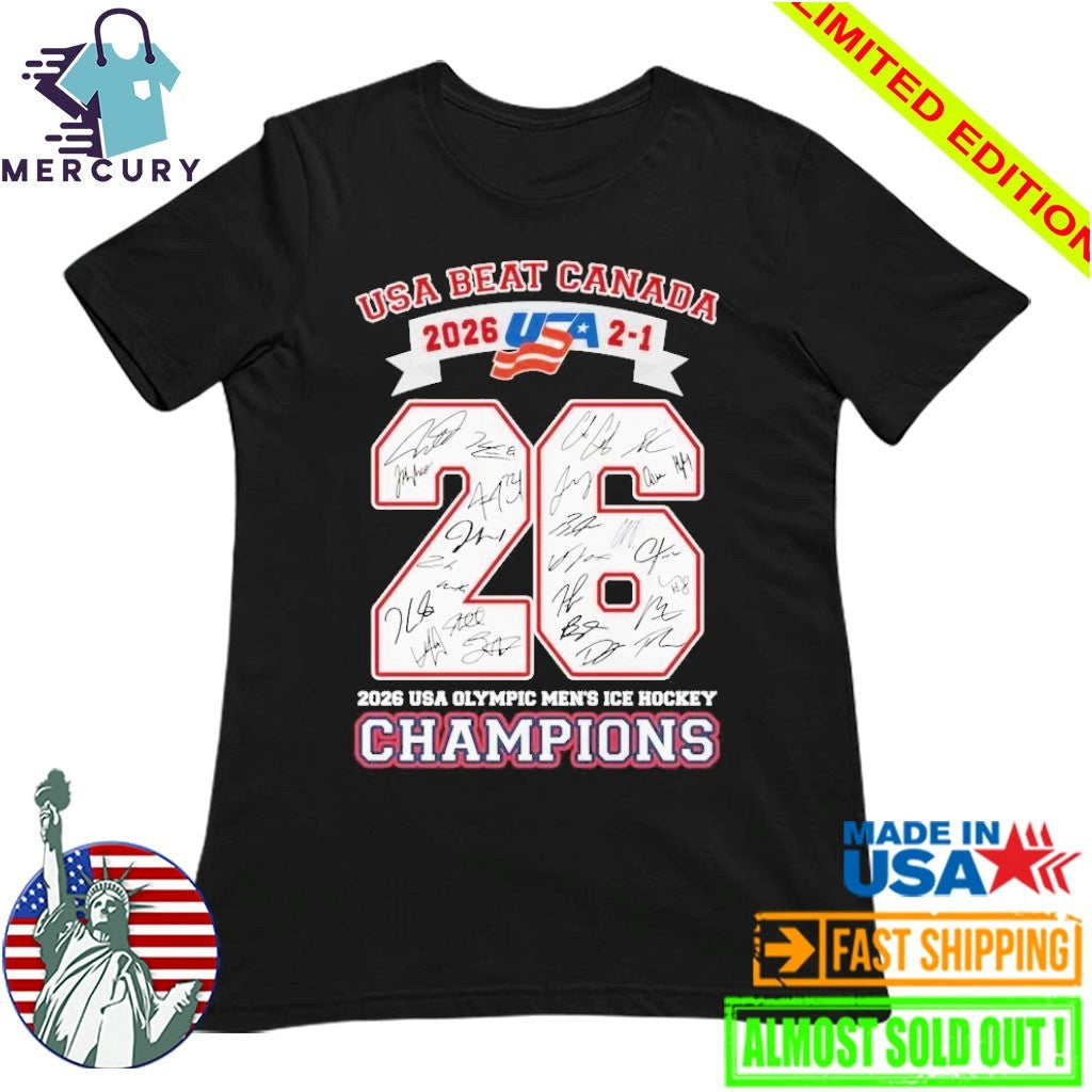 USA Beat Canada 2-1 2026 USA Olympic Mne’s ICE Hockey Champions Shirt’