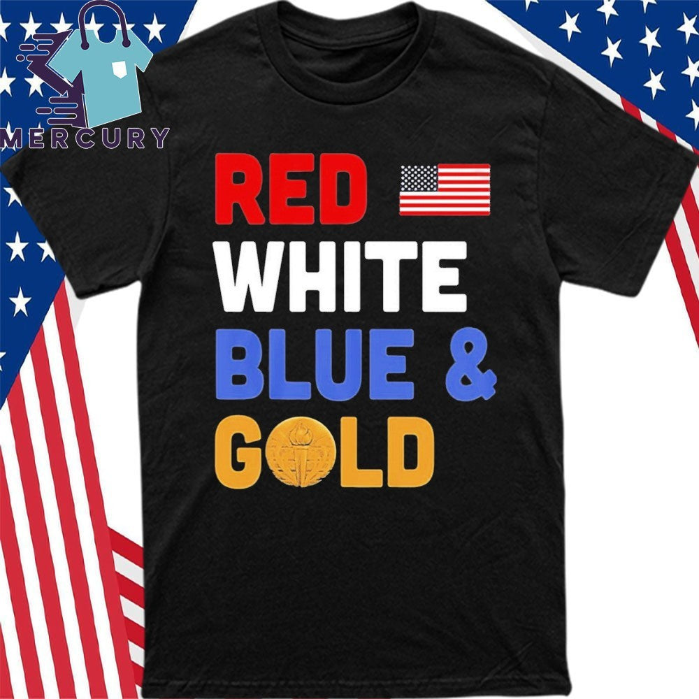 USA Team 2026 Red White Blue Gold Shirt