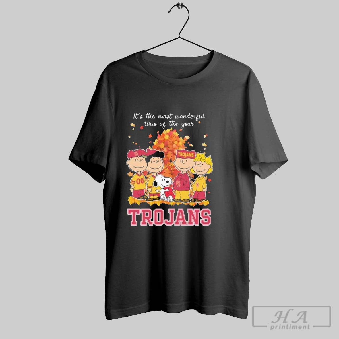 Official Usc Trojans And Peanuts Characters Its The Most Wonderful Time Of The Year Tee