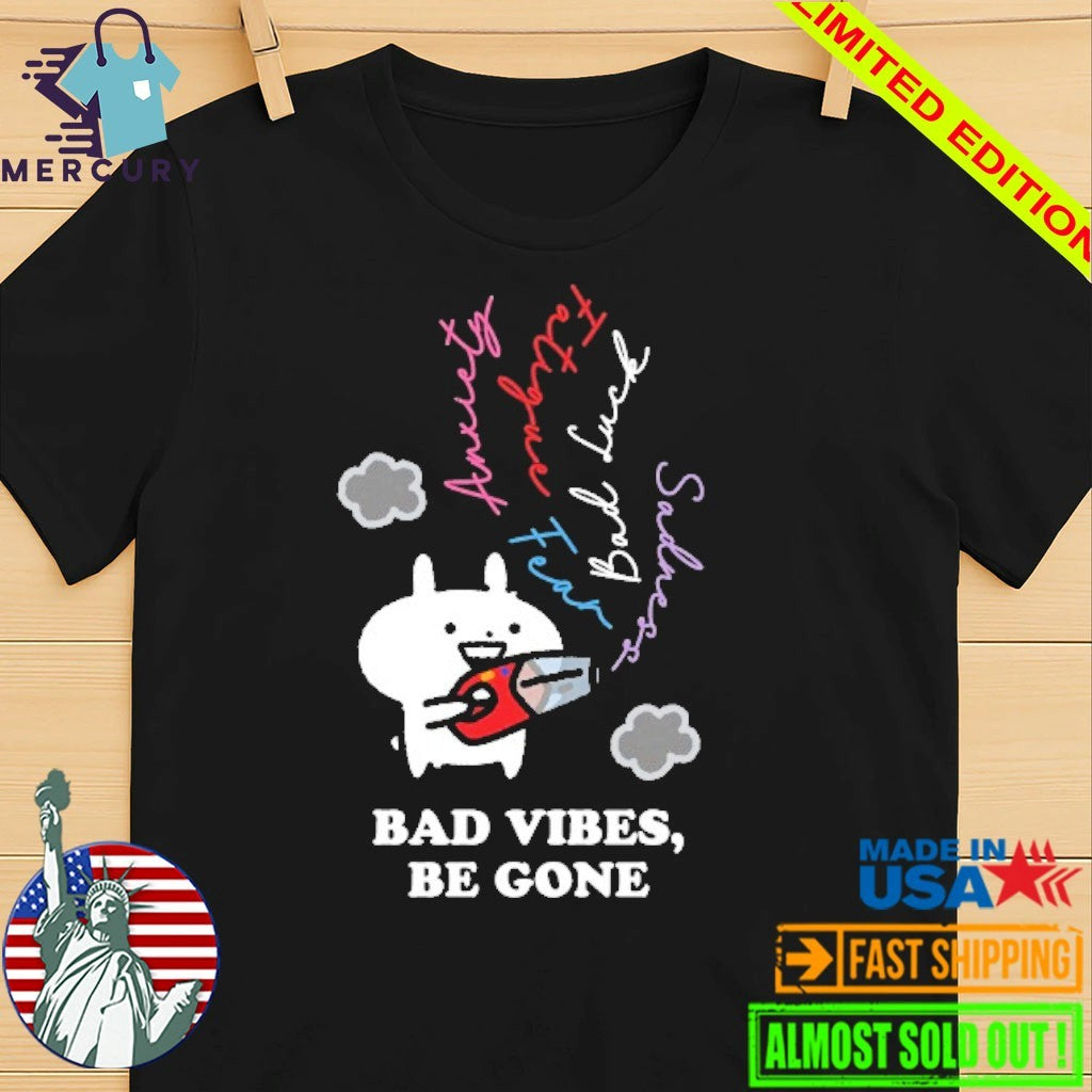 Usagyuuun Bad Vibes Be Gone Black Shirt