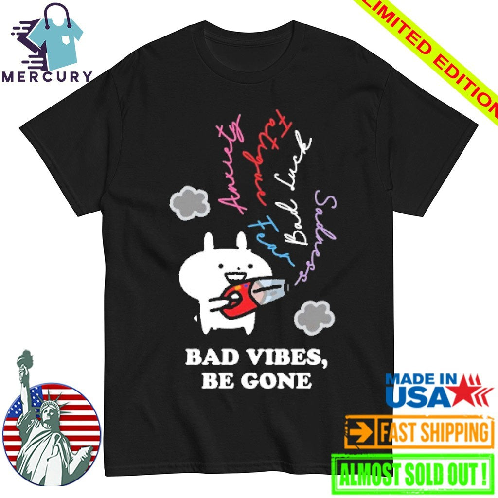 Usagyuuun Bad Vibes Be Gone Black Shirt