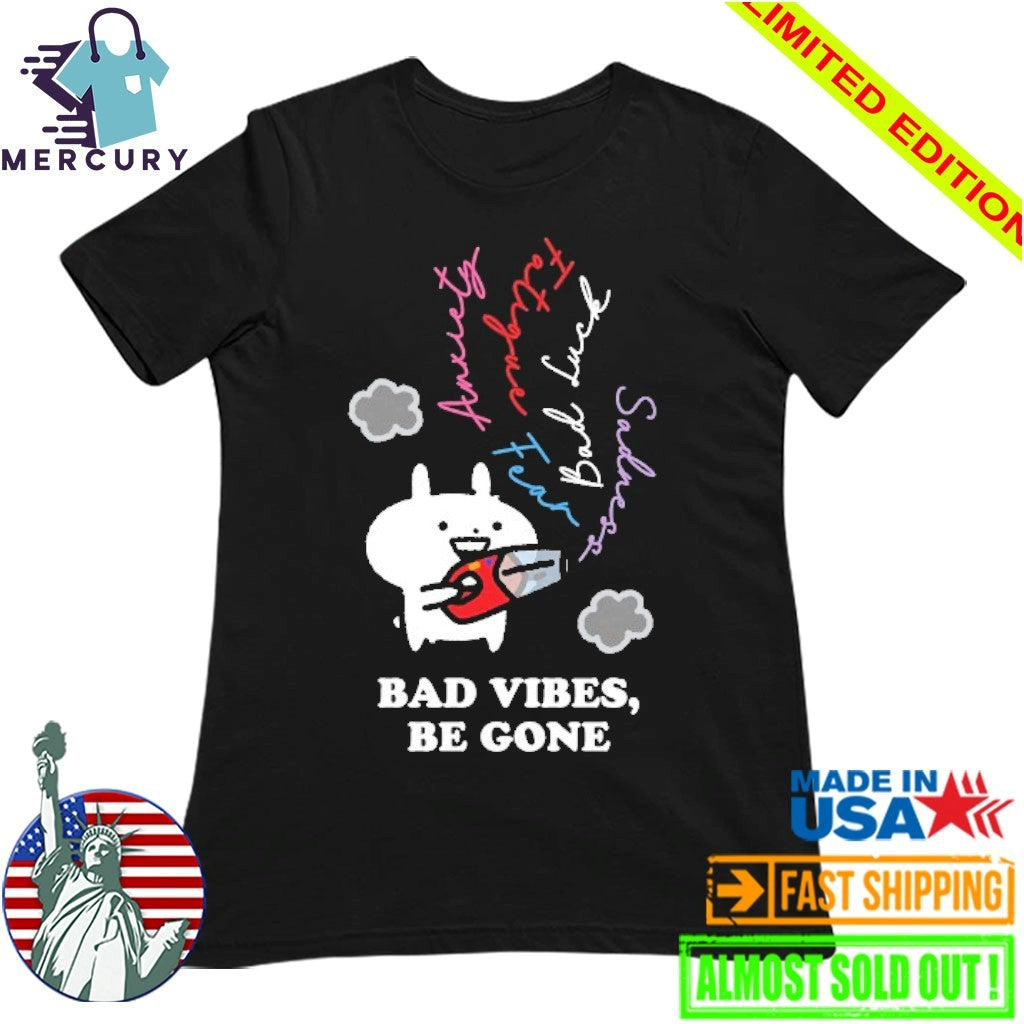 Usagyuuun Bad Vibes Be Gone Black Shirt