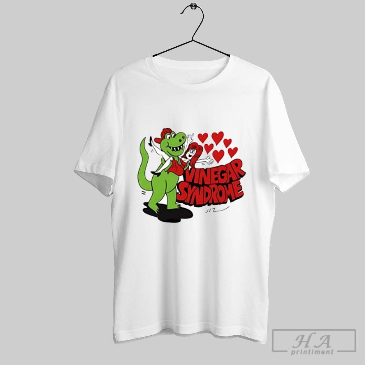Official Vinegar Syndrome Dinosaur Holding Woman