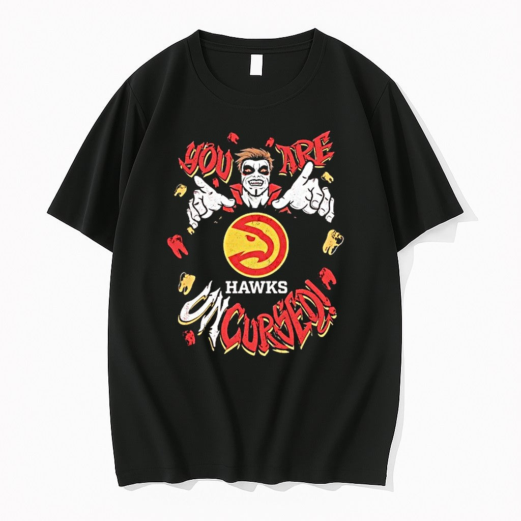 Official Wwe Drops Danhausen X Atlanta Hawks You Are Cursed Horror Vampire T Shirts