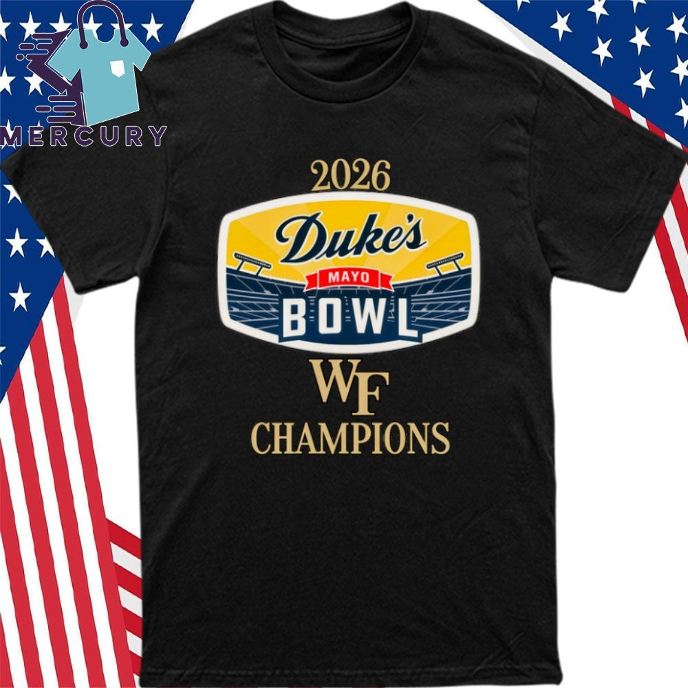 Wake Forest Demon Deacons 2026 Duke’s Mayo Bowl Champions Logo Shirt