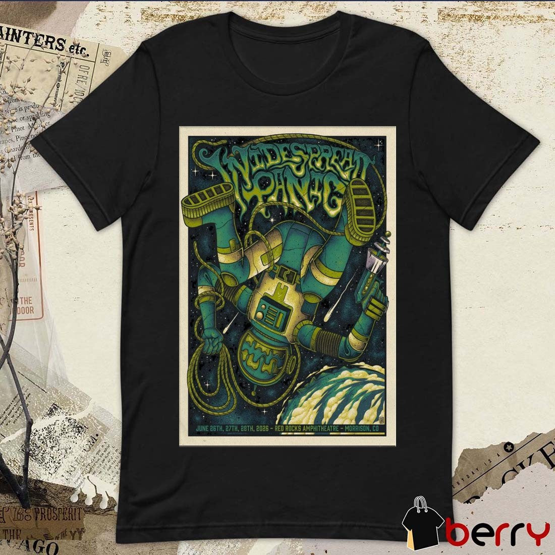 Widespread Panic Rocks Shows June 26-28 2026 Red Rocks Amphitheatre Morrison CO Poster t-shirt