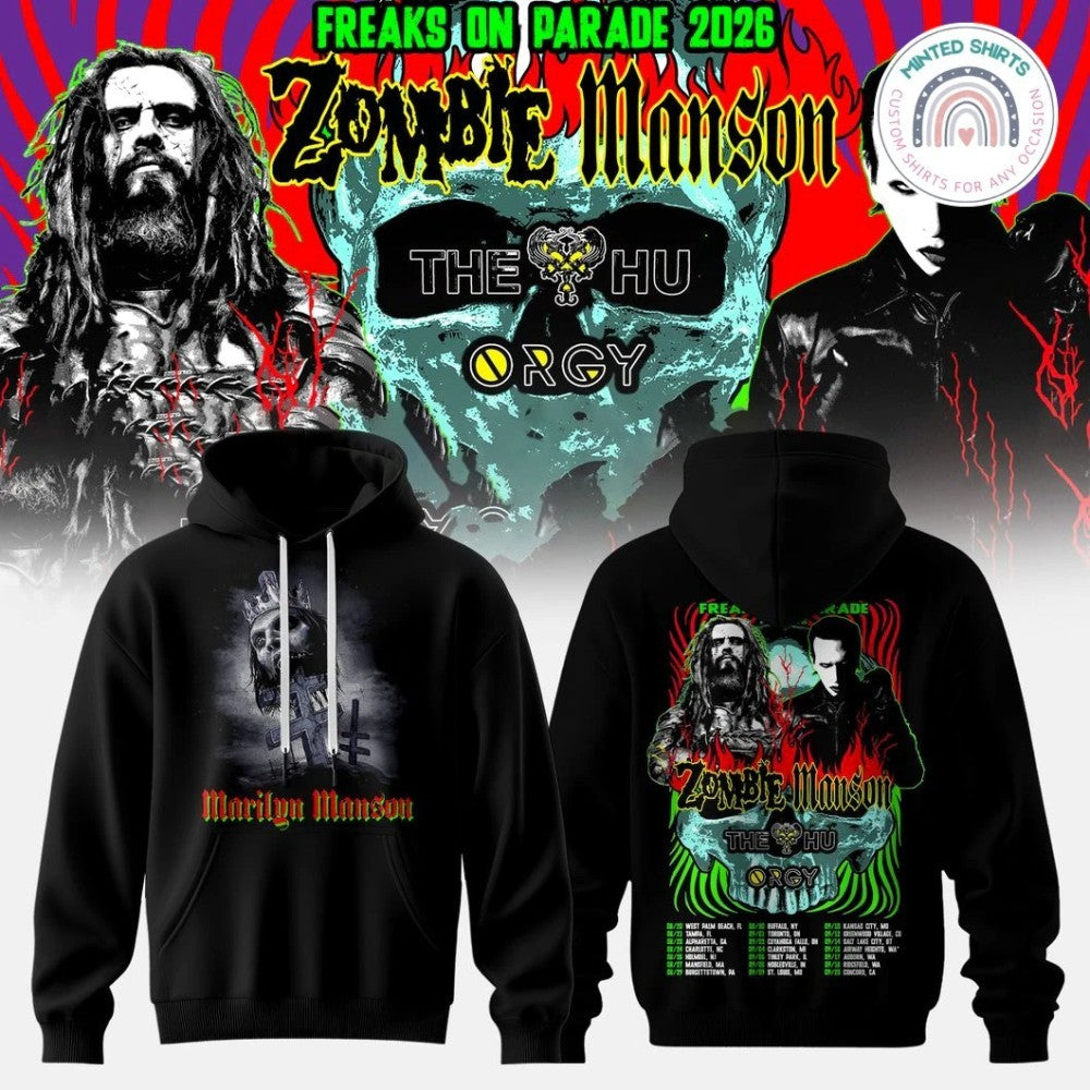 Zombie x Manson Freaks On Parade 2026 Tour Hoodie Shirt