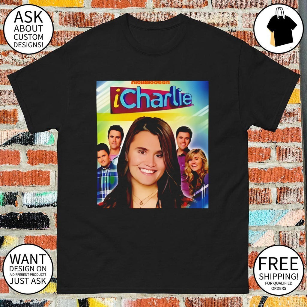 iCarly Cast Photo TV Show Retro Poster Charlie Kirk shirt