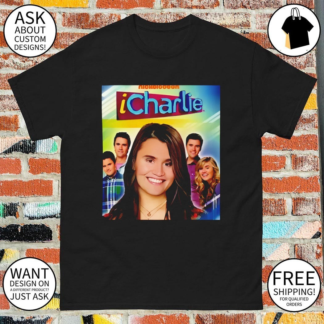 iCarly Cast Photo TV Show Retro Poster Charlie Kirk shirt