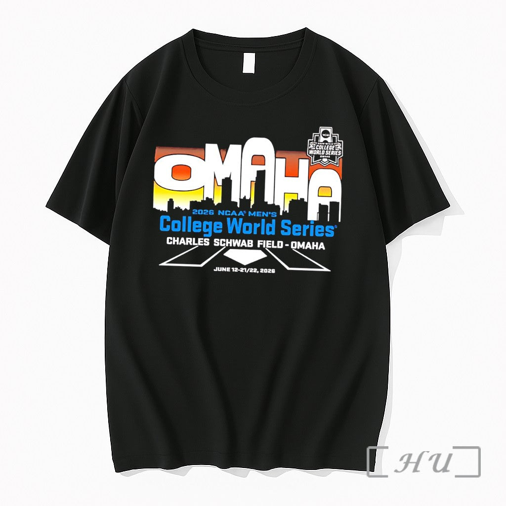 Officials 2026 Ncaa Mens College World Series Charles Schwab Field Skyline Tee Premium T Shirts
