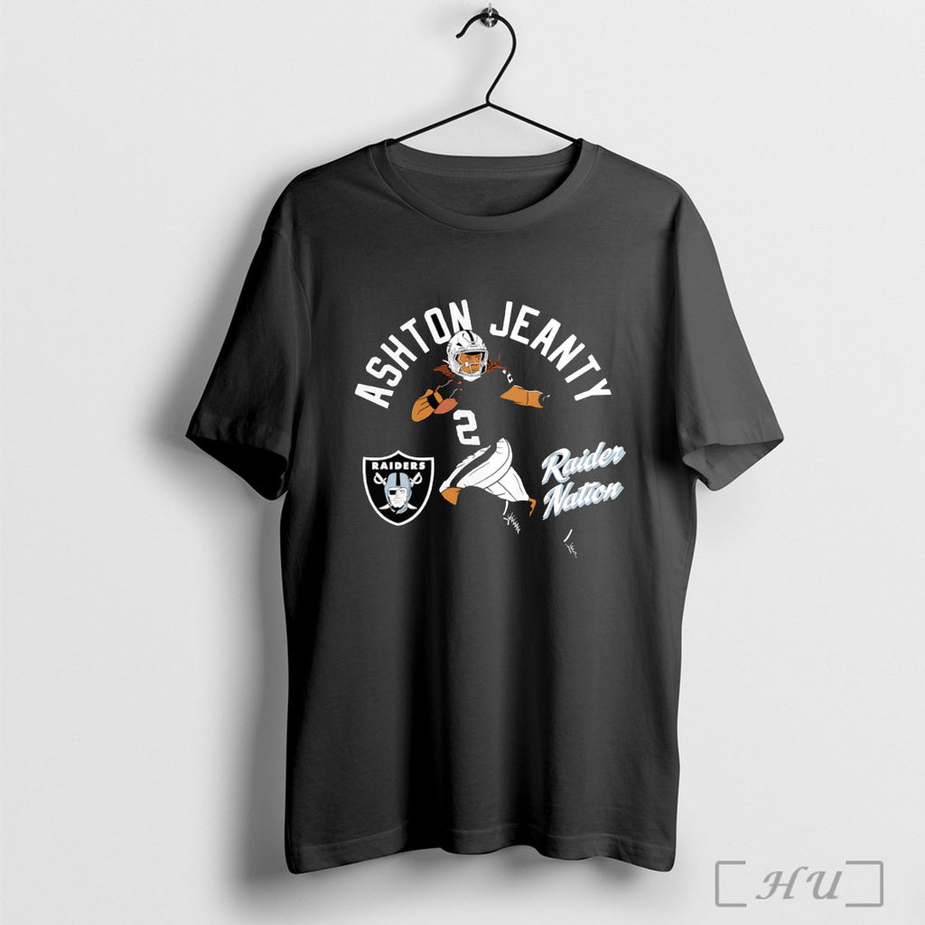 Officials Ashton Jeanty Raider Nation Illustrative T Shirt