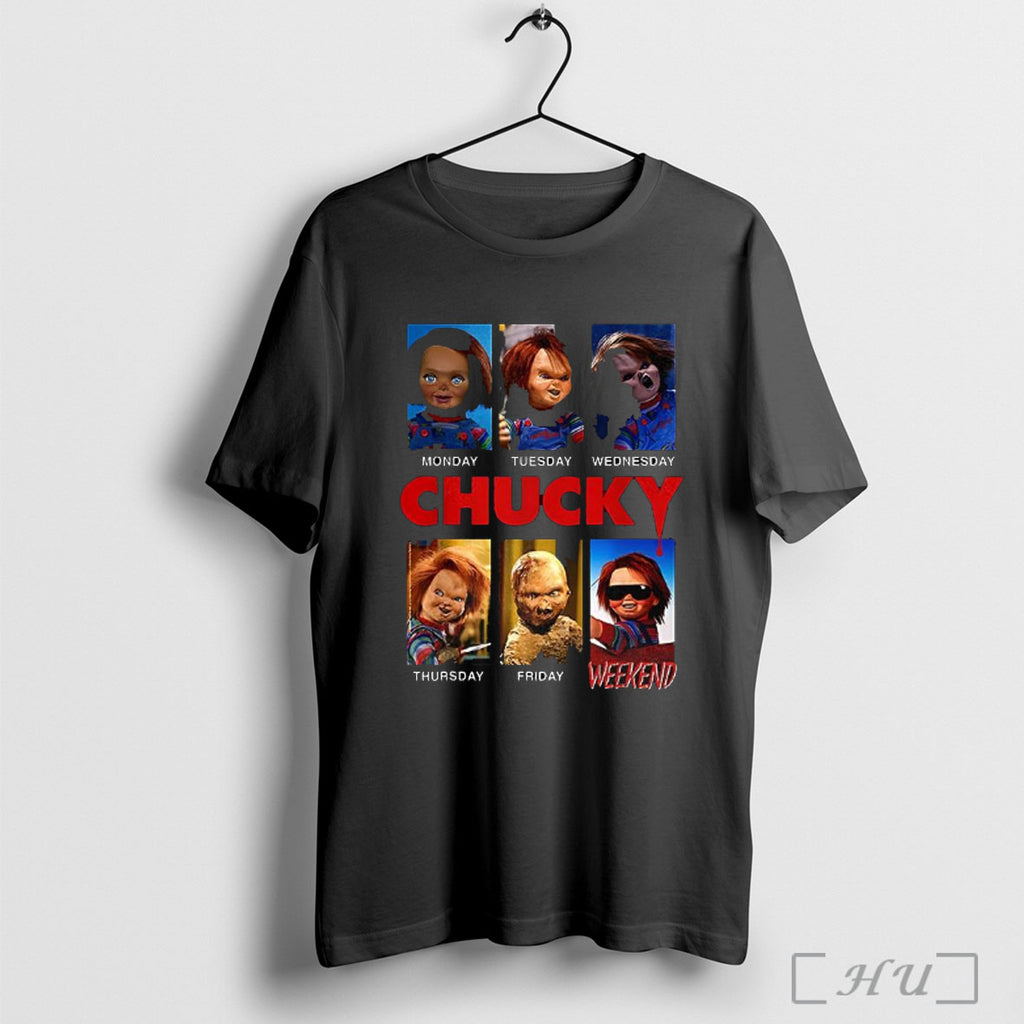 Officials Chucky Days Of The Week Moods Childs Play Halloween T Shirt
