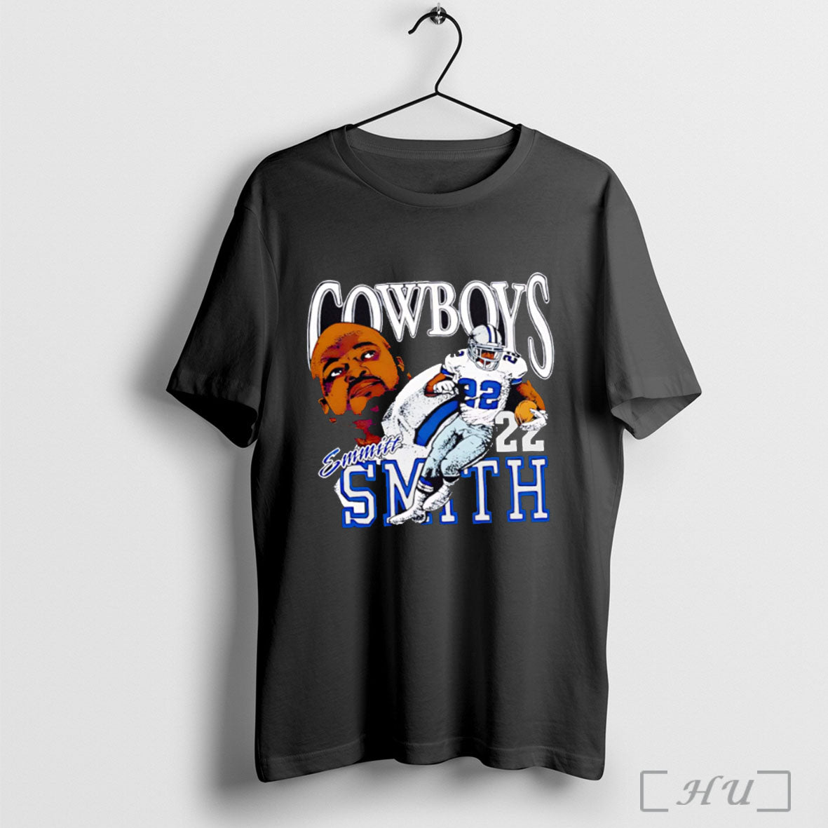 Officials Cowboys Emmitt Smith 22 Football Player Portrait T Shirt