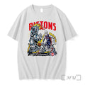 Officials Detroit Pistons Nba Skull Basketball Robot Horse Flames Graphic