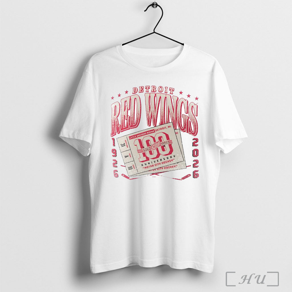 Officials Detroit Red Wings 100 Years Little Caesars Arena T Shirt