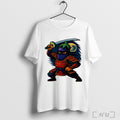 Officials Eggplant Ninja Holding Sword Under Full Moon Warrior Funny T Shirt